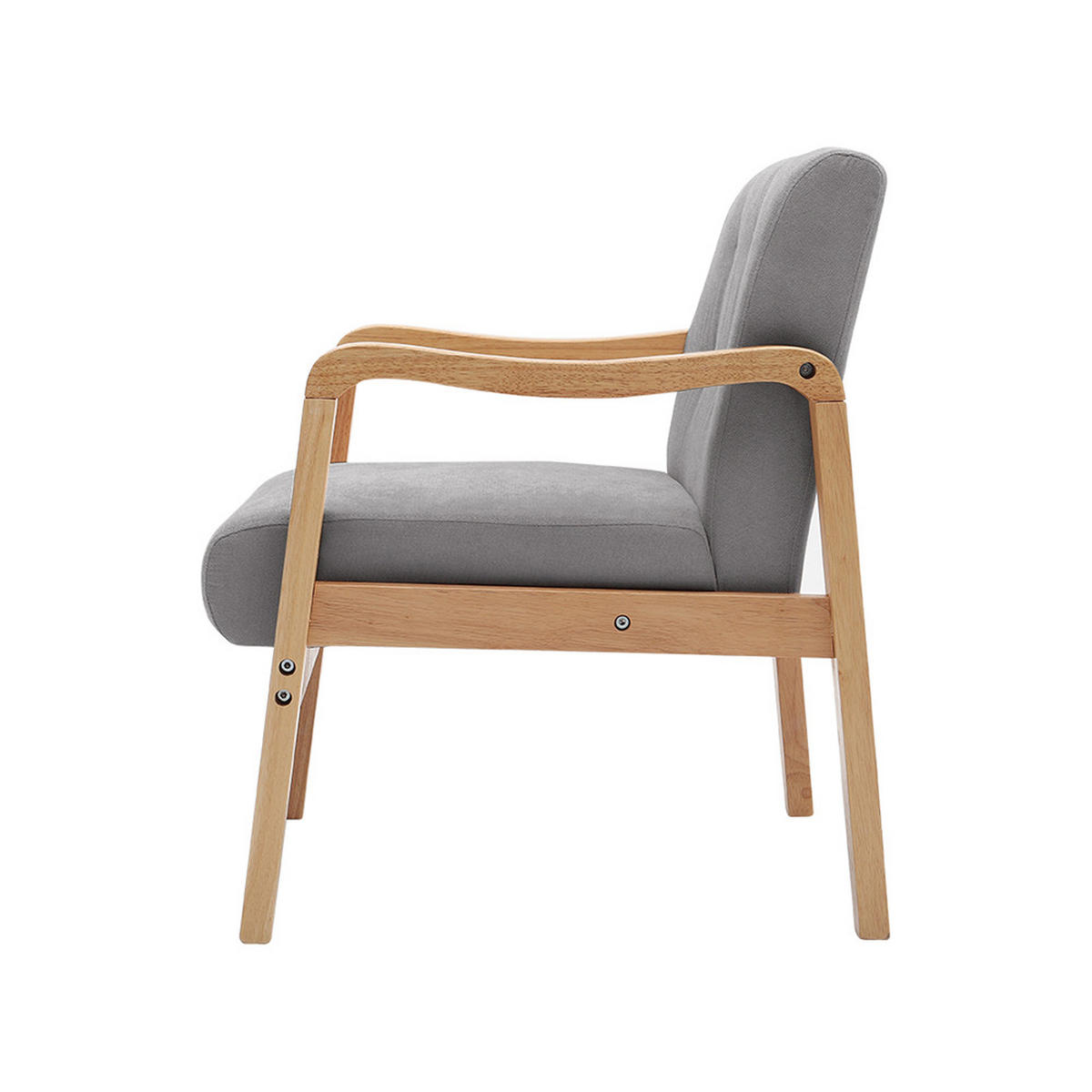 POLSTERSESSEL 70/63/78 cm Armlehnen Holzrahmen Leinen Grau - Naturfarben/Grau, Holz/Textil (70/78/63cm) - Livingandhome