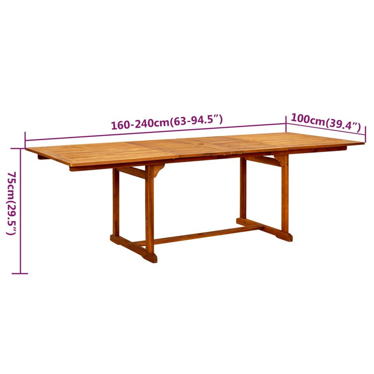 GARTEN-ESSGRUPPE 9Er Set Massivholz Akazie 160-240 Cm - Braun, Holz - vidaXL