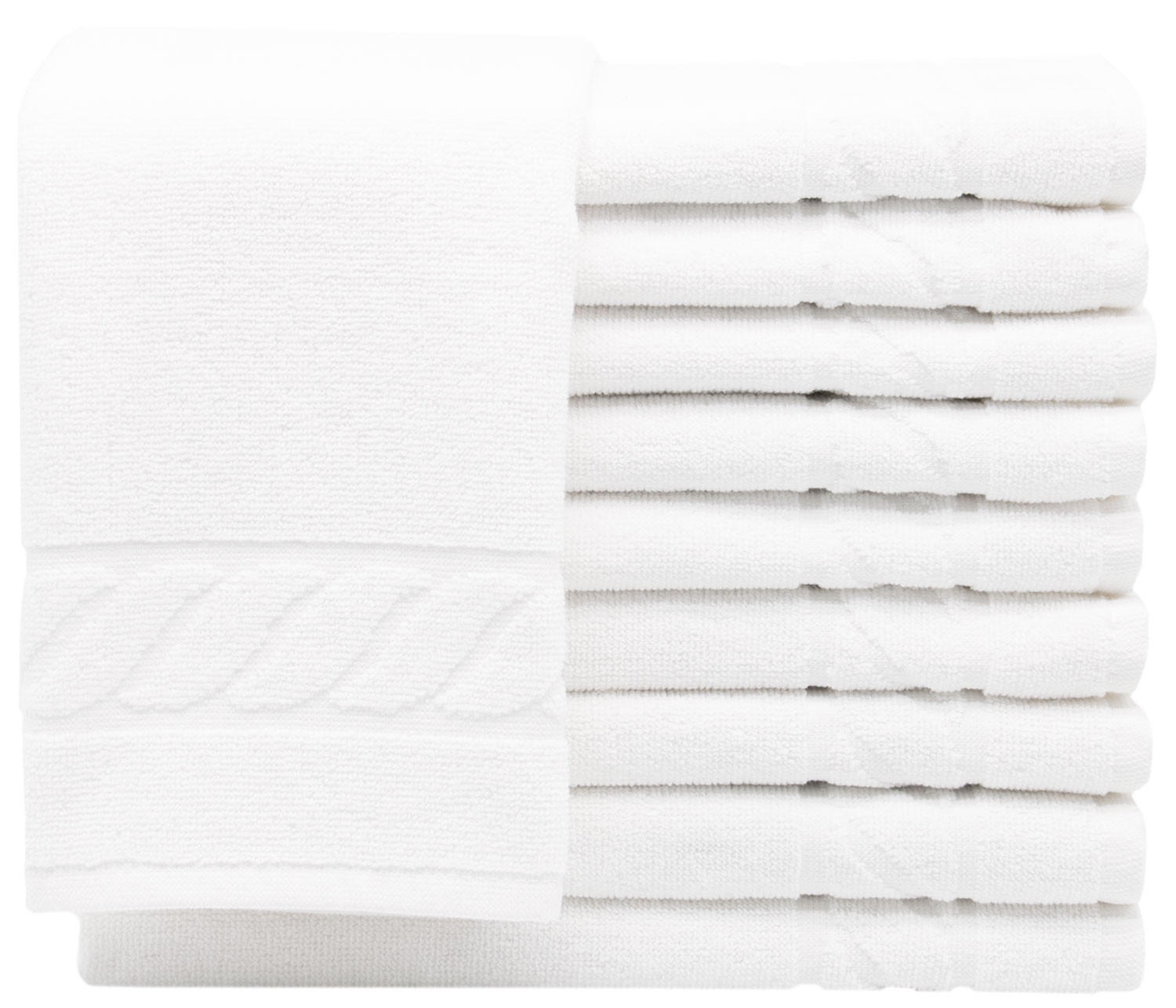 GÄSTETÜCHER, 10er-Set, 40x60 cm, 100% Baumwolle, Weiß - Weiß, Textil (40/60cm) - Zollner