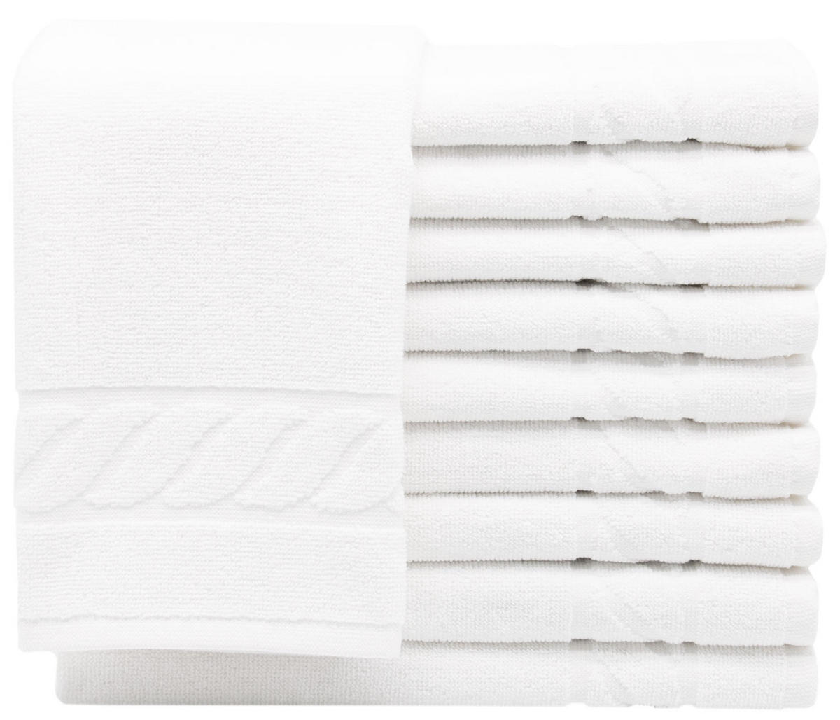 GÄSTETÜCHER, 10er-Set, 40x60 cm, 100% Baumwolle, Weiß - Weiß, Textil (40/60cm) - Zollner