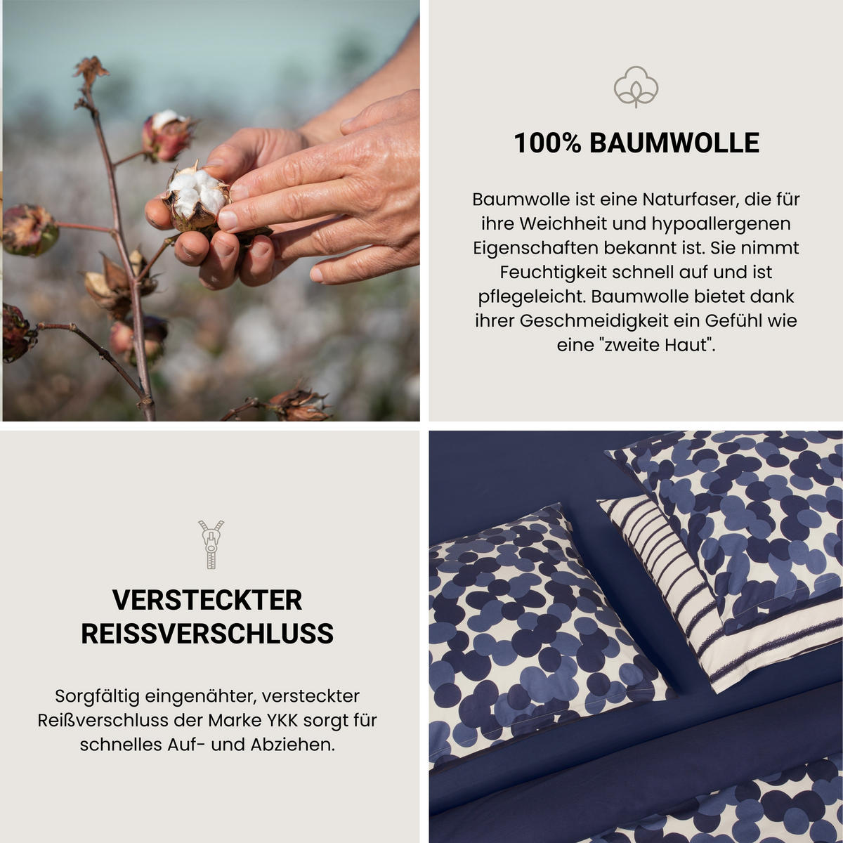 BETTWÄSCHESET Wesley - Renforcé - 2-teilig - 135 x 200 cm - Blau - Blau, Textil (135/200cm) - SCHIESSER