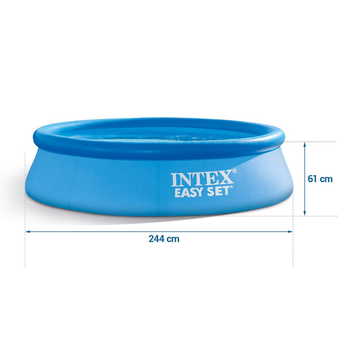QUICK-UP POOL SET 244 x 61 cm, 6in1 - 28106 - Blau, Textil (244/61cm)