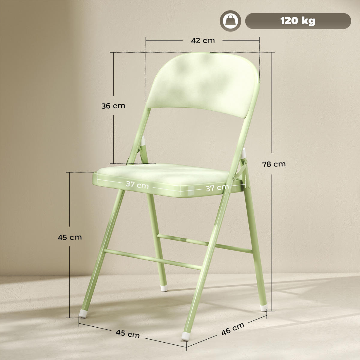 KLAPPSESSEL Grun 4 Stück - Grün, Naturmaterialien (45/78/46cm) - GiPP