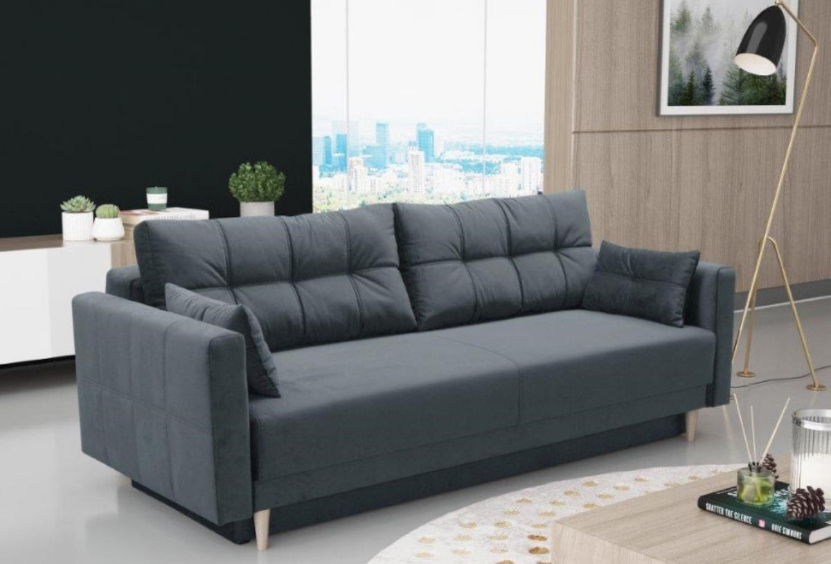 SOFA Grafit LEMA Ausziehbar - Graphitfarben, Textil (216/85/91cm) - Sepro Meble