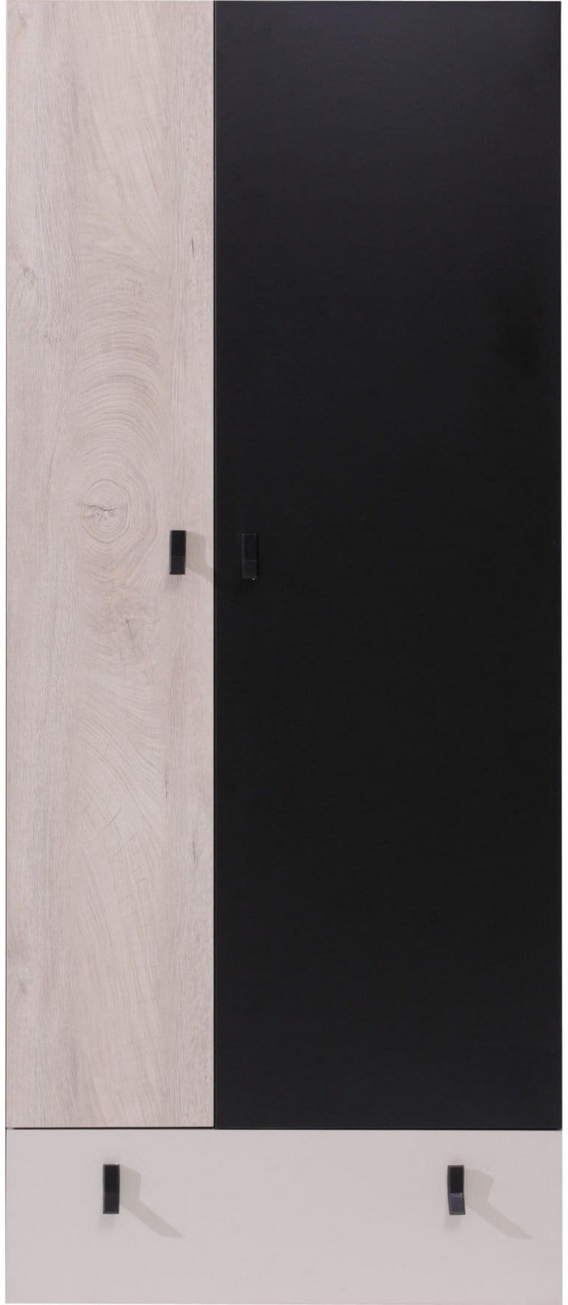 SCHLAFZIMMER Set 6-tlg. – PLANET System – Sonoma / Schwarz - Schwarz, Holzwerkstoff (80/190/50cm) - hi-markt