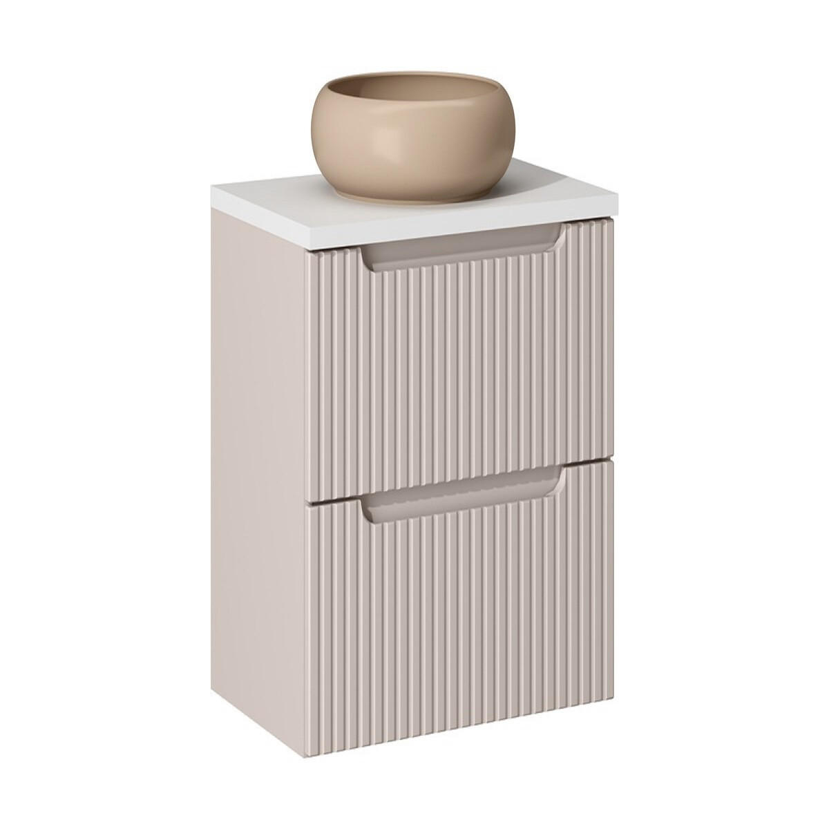 WASCHTISCHKOMBI 60 cm 3 Teile Nova Cashmere N BM151 in Kaschmir Matt/ Weiß Matt - Kaschmir/Weiß, Holz (60/57/40cm)