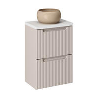 WASCHTISCHKOMBI 60 cm 3 Teile Nova Cashmere N BM151 in Kaschmir Matt/ Weiß Matt - Kaschmir/Weiß, Holz (60/57/40cm)