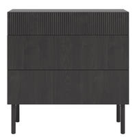 KOMMODE Nolie Holzoptik Esche Schwarz 90 cm - Schwarz, Holz/Holzwerkstoff (90/90.6/38cm) - Selsey