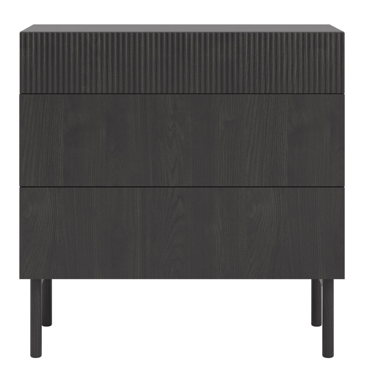KOMMODE Nolie Holzoptik Esche Schwarz 90 cm - Schwarz, Holz/Holzwerkstoff (90/90.6/38cm) - Selsey