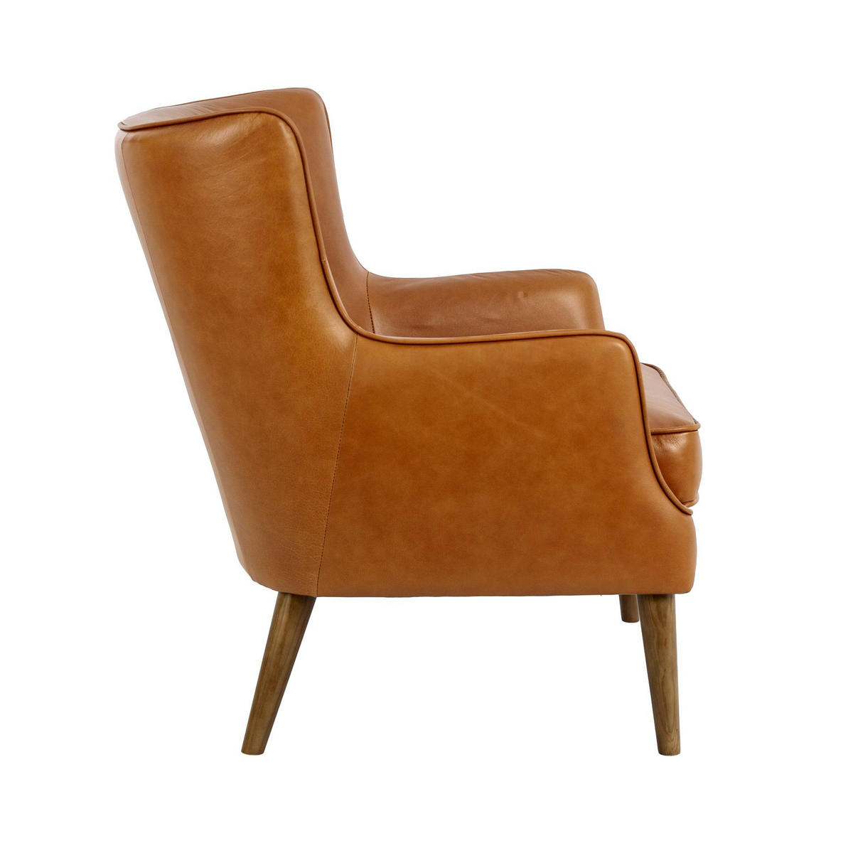 CHESTER-SESSEL aus braunem Leder, Modell 5053 - Nussbaumfarben/Walnussfarben, Leder/Holz (75/89/80cm) - ANGEL CERDA