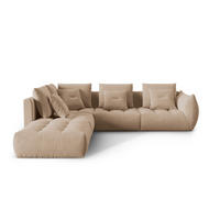 ECKSOFA modular links Bloom aus Samt sandfarben 4 Sitzplätze - Sandfarben, Textil (310/316cm) - Micadoni