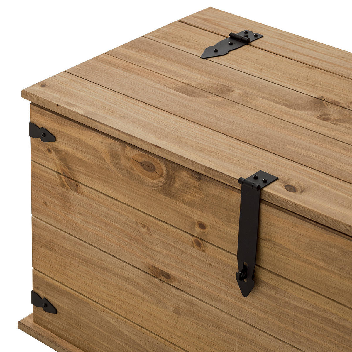 MASSIVHOLZTRUHE - Kiefer massiv - Kieferfarben, Holz (91/47/50cm) - home24