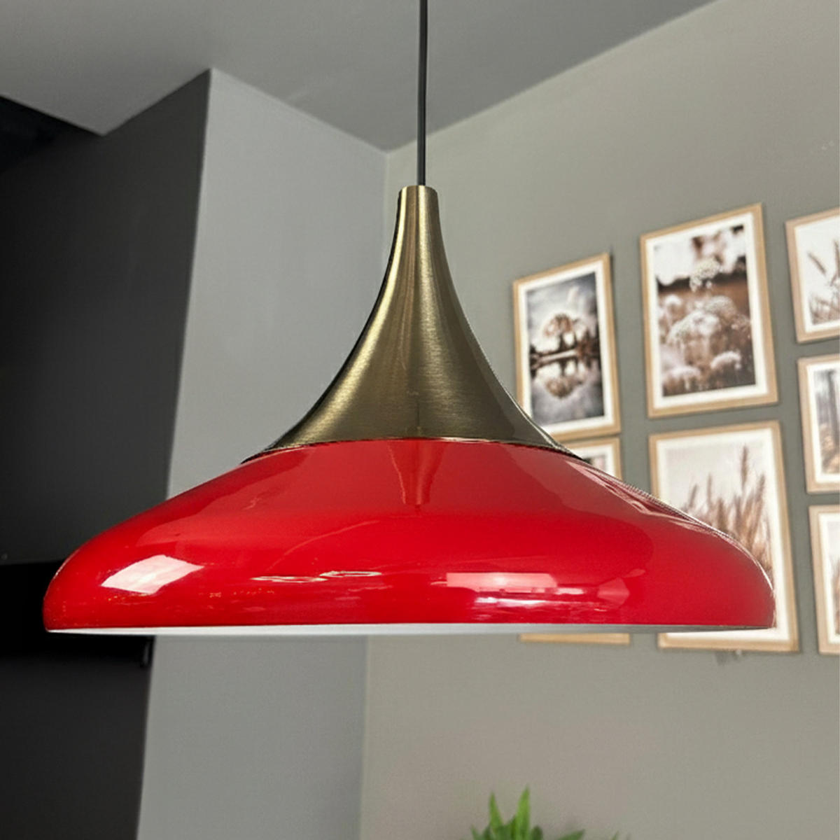 PENDELLEUCHTE Paladin - Rot, Metall (35/35/28cm) - Bamyum