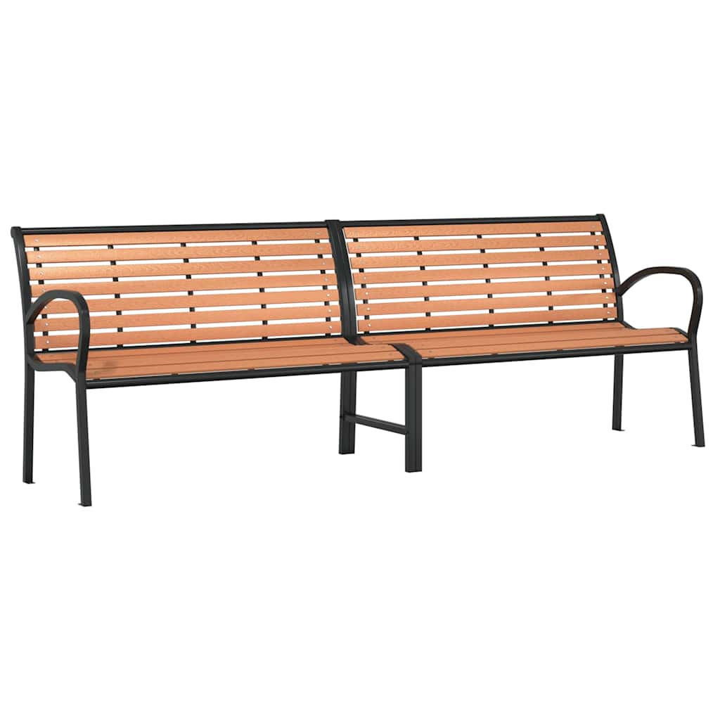 GARTENBANK Braun 231 cm Holz & Pulverbeschichteter Stahl - Braun, Holz (231/82/62cm) - furnicato