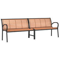 GARTENBANK Braun 231 cm Holz & Pulverbeschichteter Stahl - Braun, Holz (231/82/62cm) - furnicato