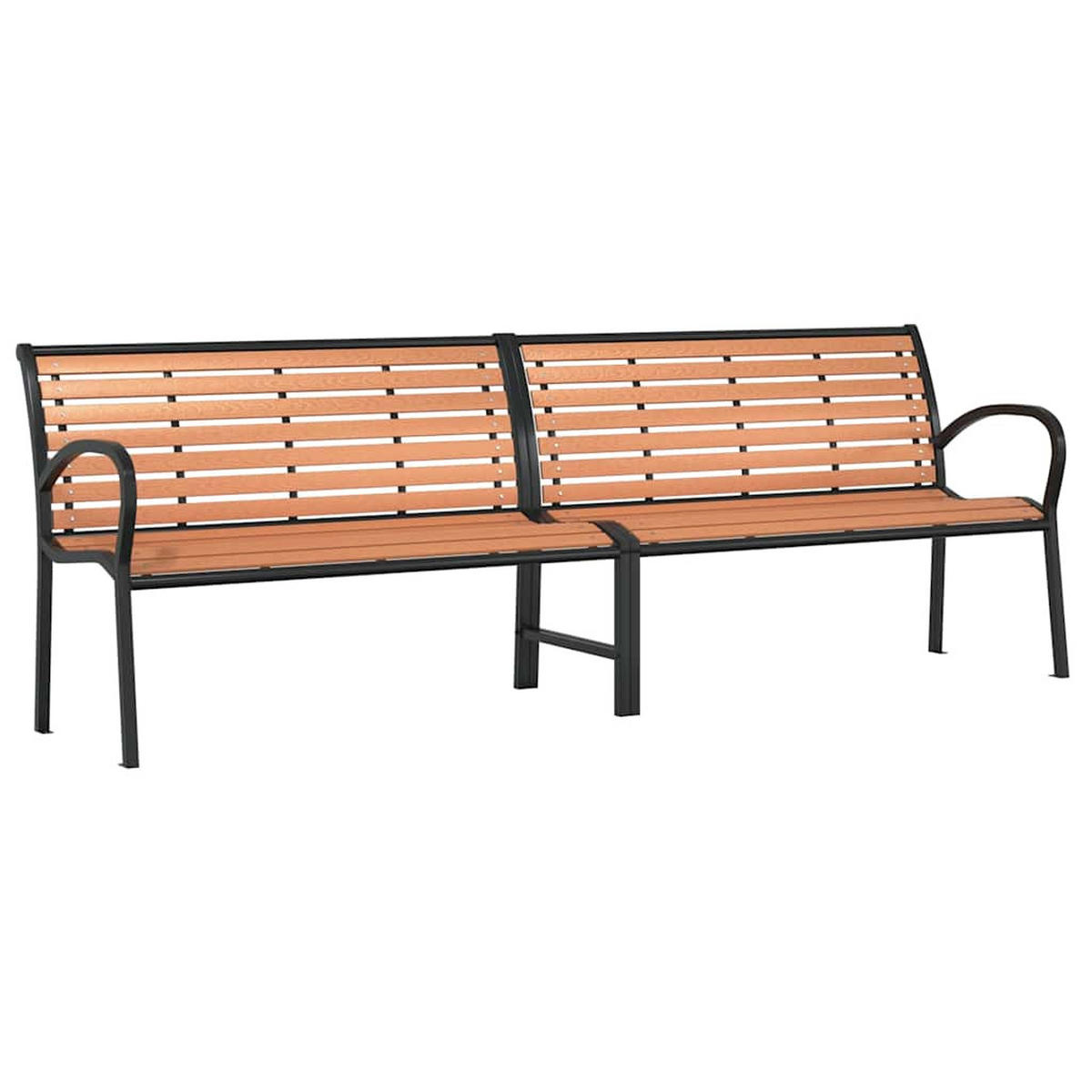 GARTENBANK Braun 231 cm Holz & Pulverbeschichteter Stahl - Braun, Holz (231/82/62cm) - furnicato