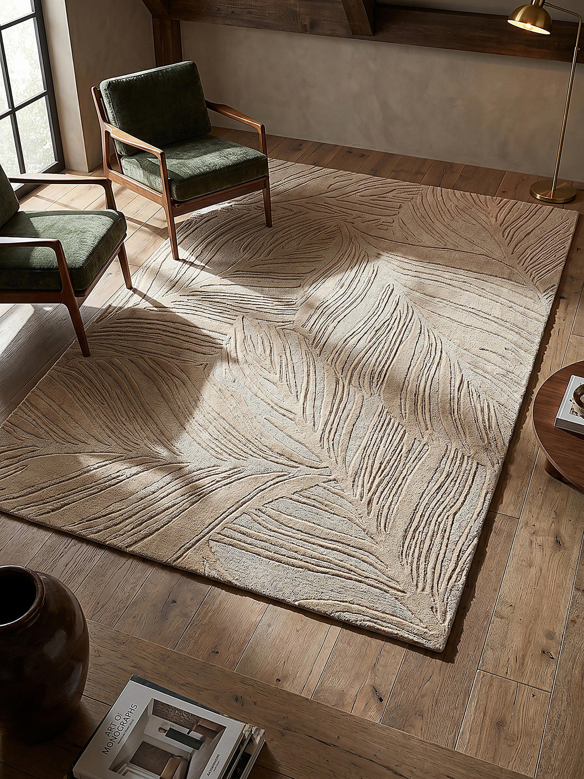 WOLLTEPPICH LEVEN, floral, Beige, 120 x 170 cm - Beige, Textil (170/120cm) - KADIMA DESIGN