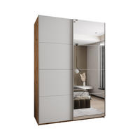 SCHWEBETÜRENSCHRANK 245,5/170/64 2-türig - Silberfarben/Weiß, Holz/Metall (170/245/64cm) - Abiks Möbel