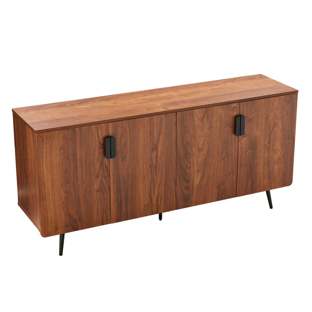 SIDEBOARD 160 cm, dunkles Holz - Braun, Holz (40/75/160cm) - Oviala