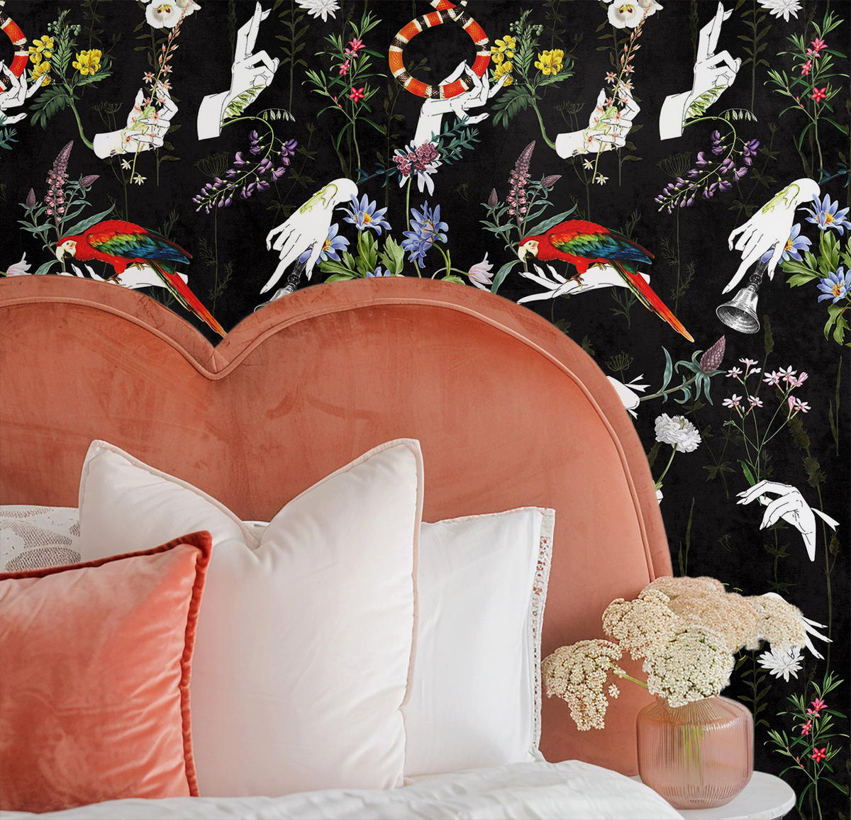 TAPETE Gothic aus echtem Papier, 200x280cm, 8 Bögen - Schwarz, Papier (200/280cm) - WALLPAPERS4BEGINNERS
