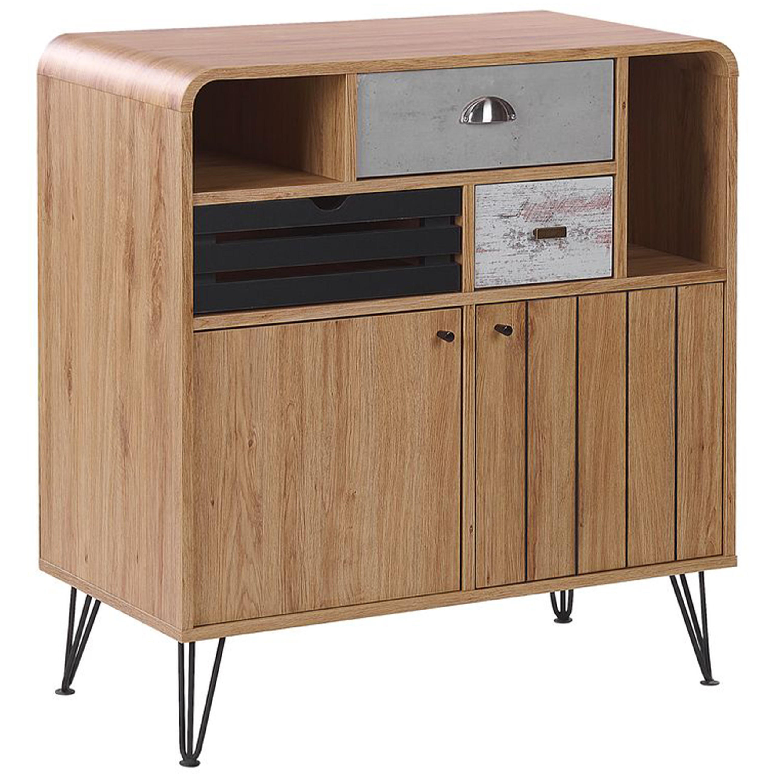 SIDEBOARD Světle hnědý Kyle - hnědá, kompozitní dřevo (80/87/40cm) - Beliani