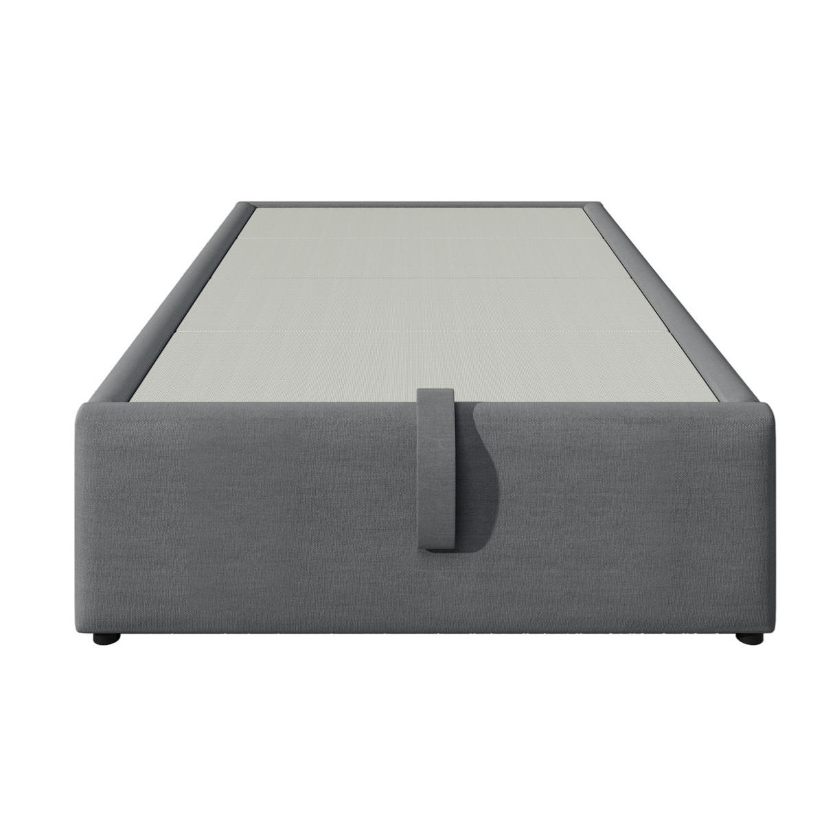 TAPECIRANI krevet 90/200 cm sivi od pamučnog lana sa spremištem i USB/Type-C punjenjem - siva, tekstil (90/200cm) - OKWISH
