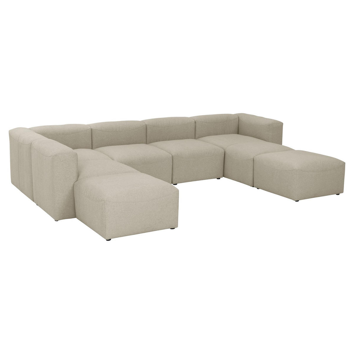 WOHNLANDSCHAFT 1 Kattrina Flachgewebe creme - Creme, Kunststoff (350/73/250cm) - 58aufmkessel