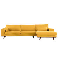 ECKSOFA mit Longchair - Gelb/Buchefarben, Buchenholz/Textil (281/153cm) - home24