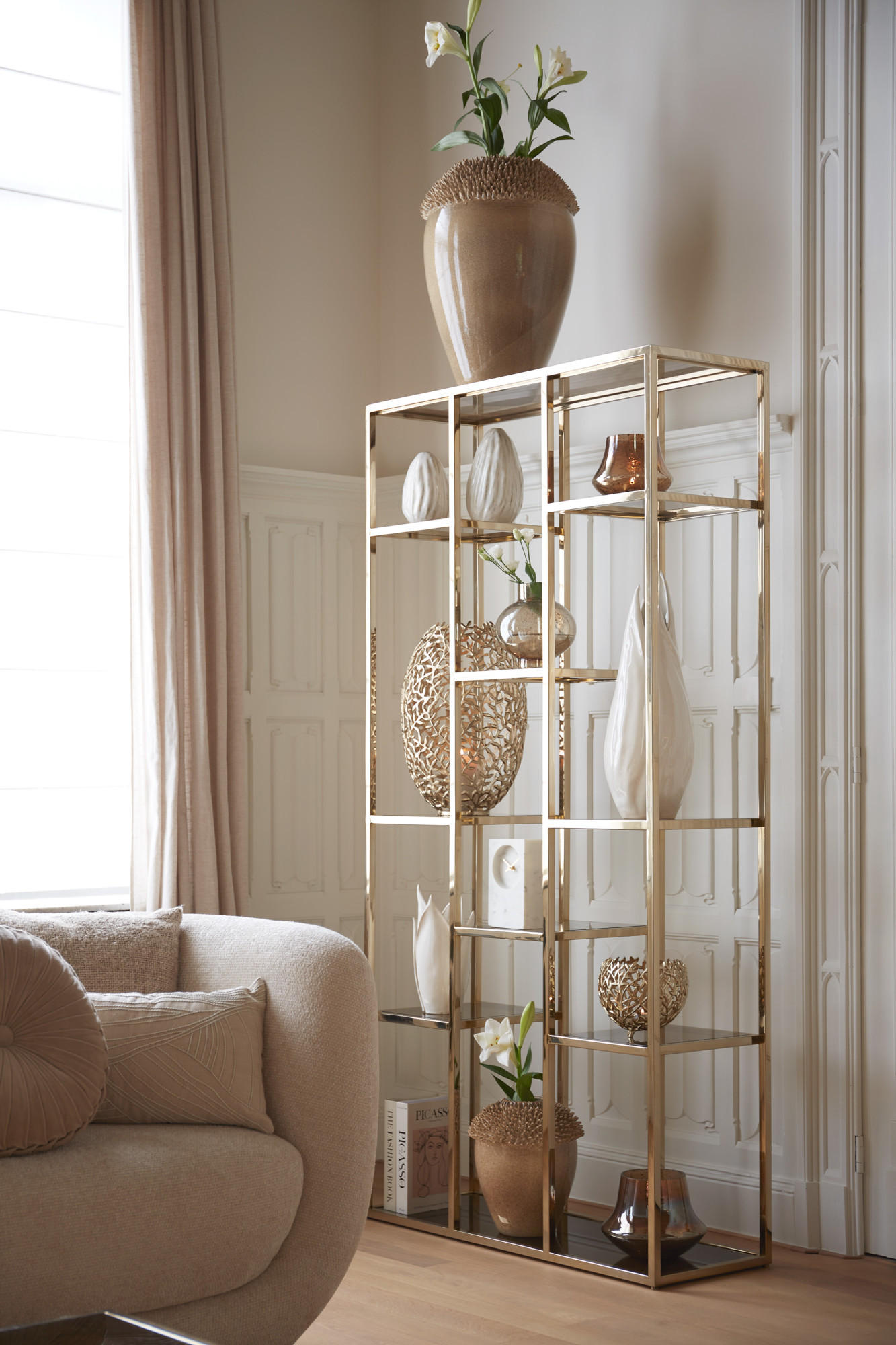 WINDLICHT Famaro Gold Ø33/51 cm - Goldfarben, Metall (33/51/33cm) - Light & Living