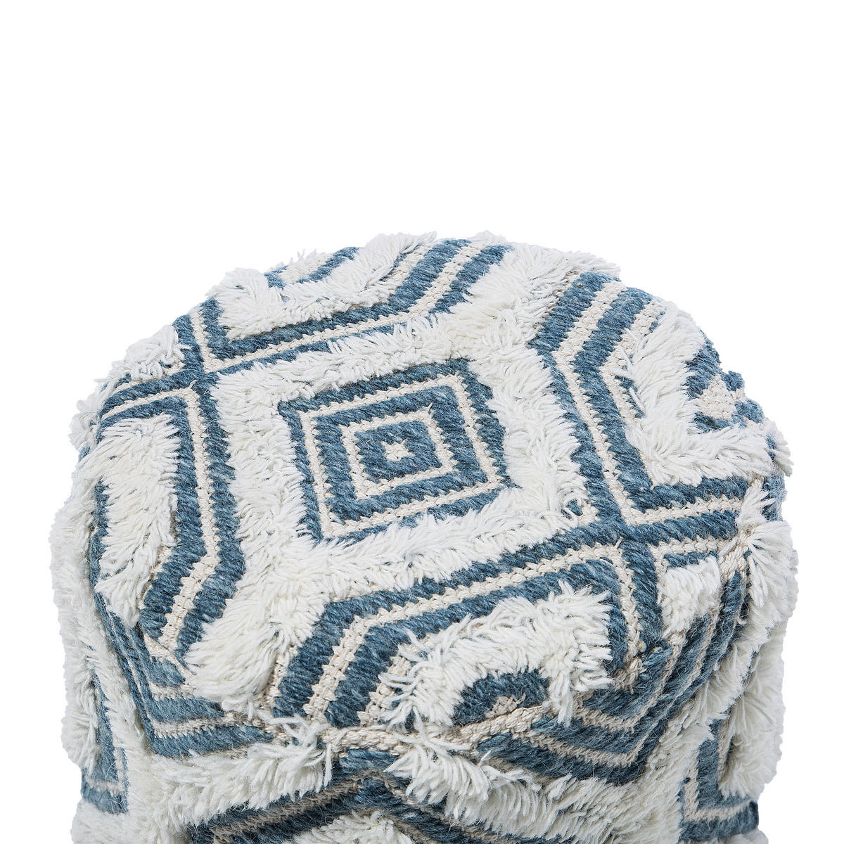 HOCKER Agra 33/33/44 cm - Weiß, Naturmaterialien/Textil (33/44/33cm) - Beliani
