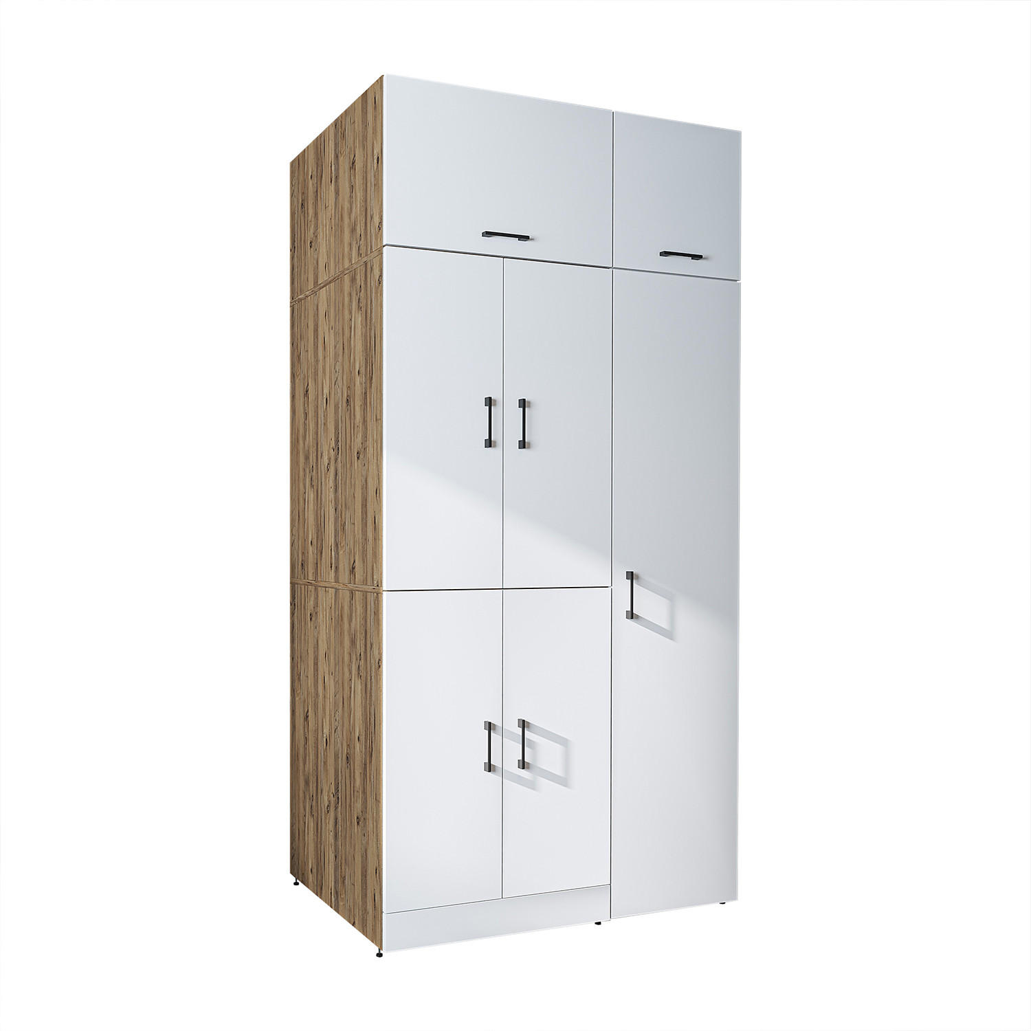 WASCHMASCHINENSCHRANK DORA-II 115cm Breit, 230cm Hoch - Eiche Bianco, Holzwerkstoff (115/230/73.8cm)