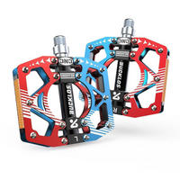 FAHRRADPEDALE Aluminium CNC Rot-Schwarz-Blau - Multicolor, Metall (10/1.5/12.2cm)