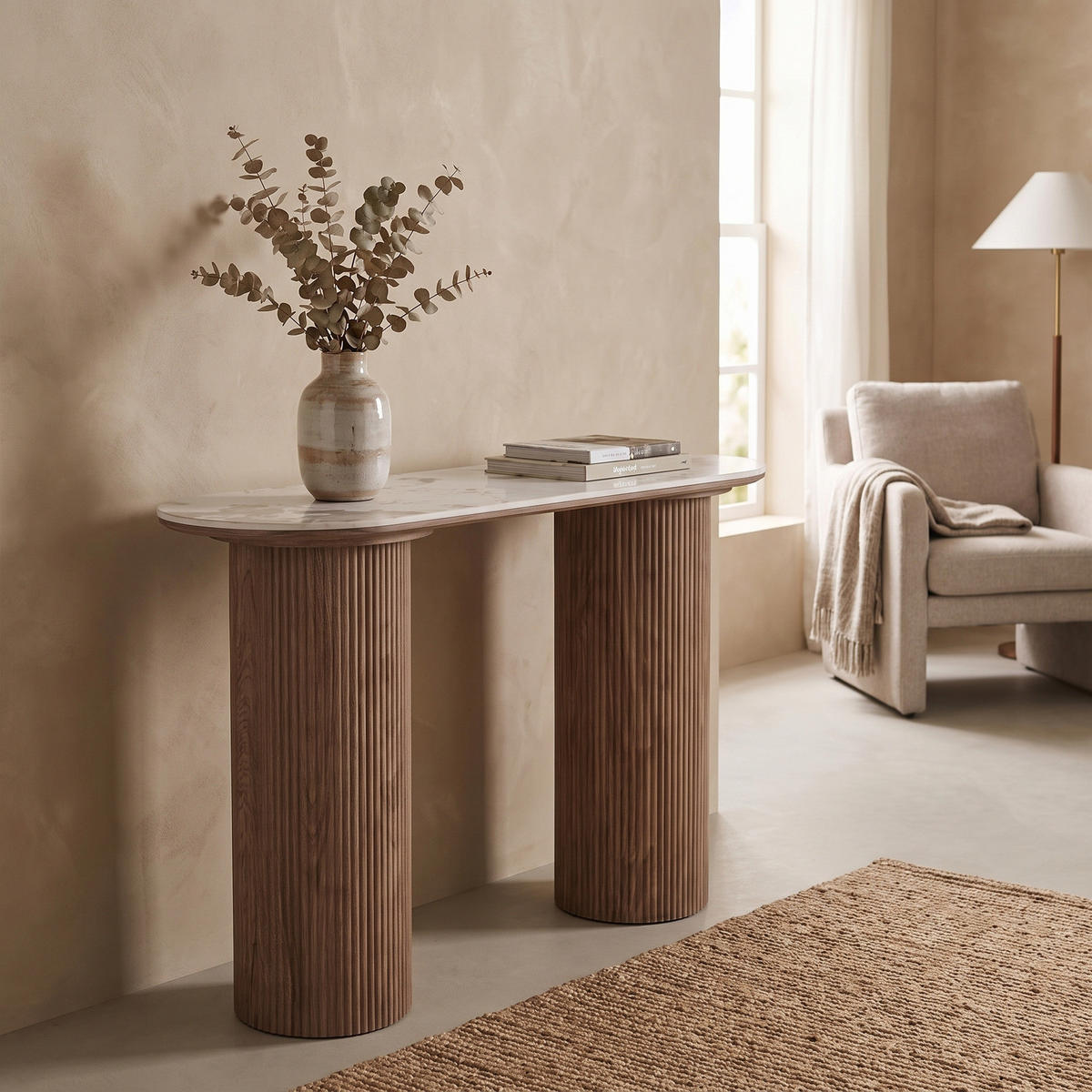 KONSOLBORD Minamata 120 x 40 x 78 cm – vit - Vit, Träbaserade material (40/120/78cm) - ebuy24