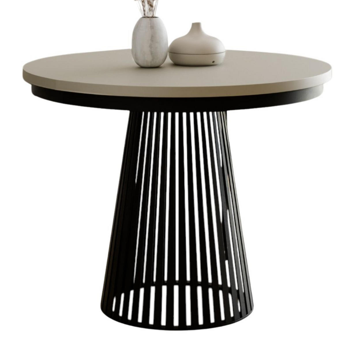 ESSTISCH modern kaschmir schwarz 100-180 DAST - Kaschmir, Holzwerkstoff (100/100/77cm) - Compleo24