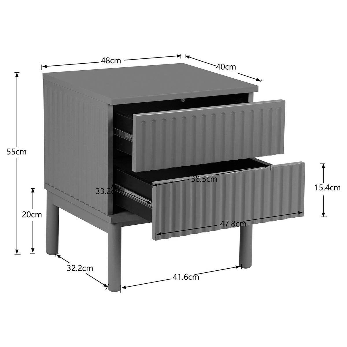 NACHTKOMMODE - Kaschmir, Holz/Holzwerkstoff (48/55/40cm) - home24
