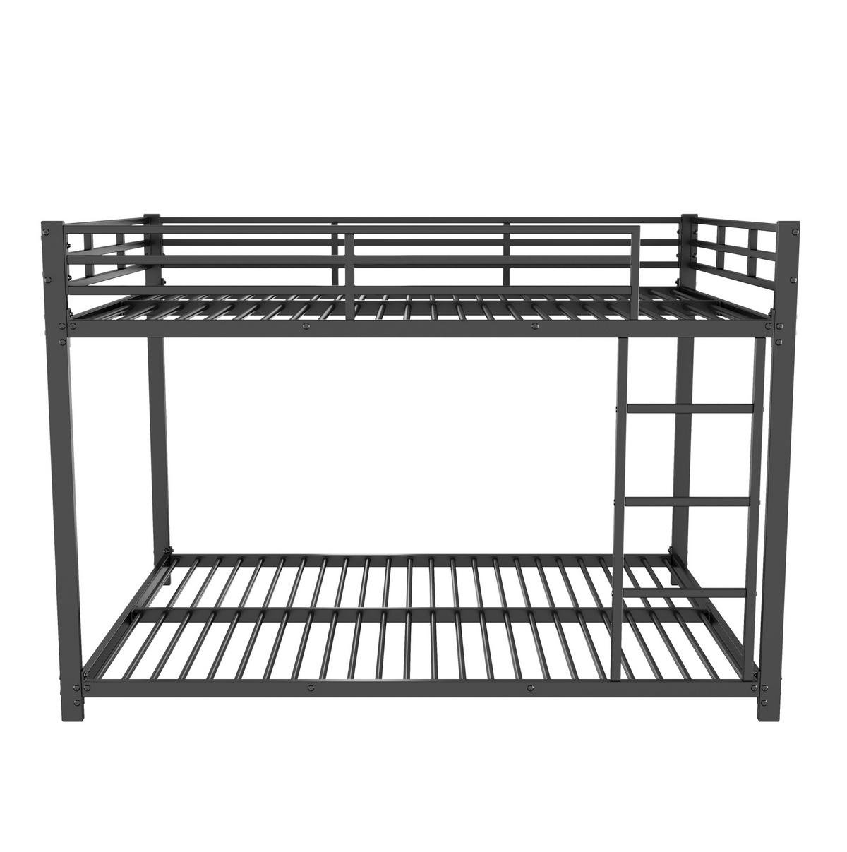 ETAGENBETT 140/200 cm aus Metall in Schwarz – platzsparend und stabil - Schwarz, Metall (140/200cm) - BEAOK