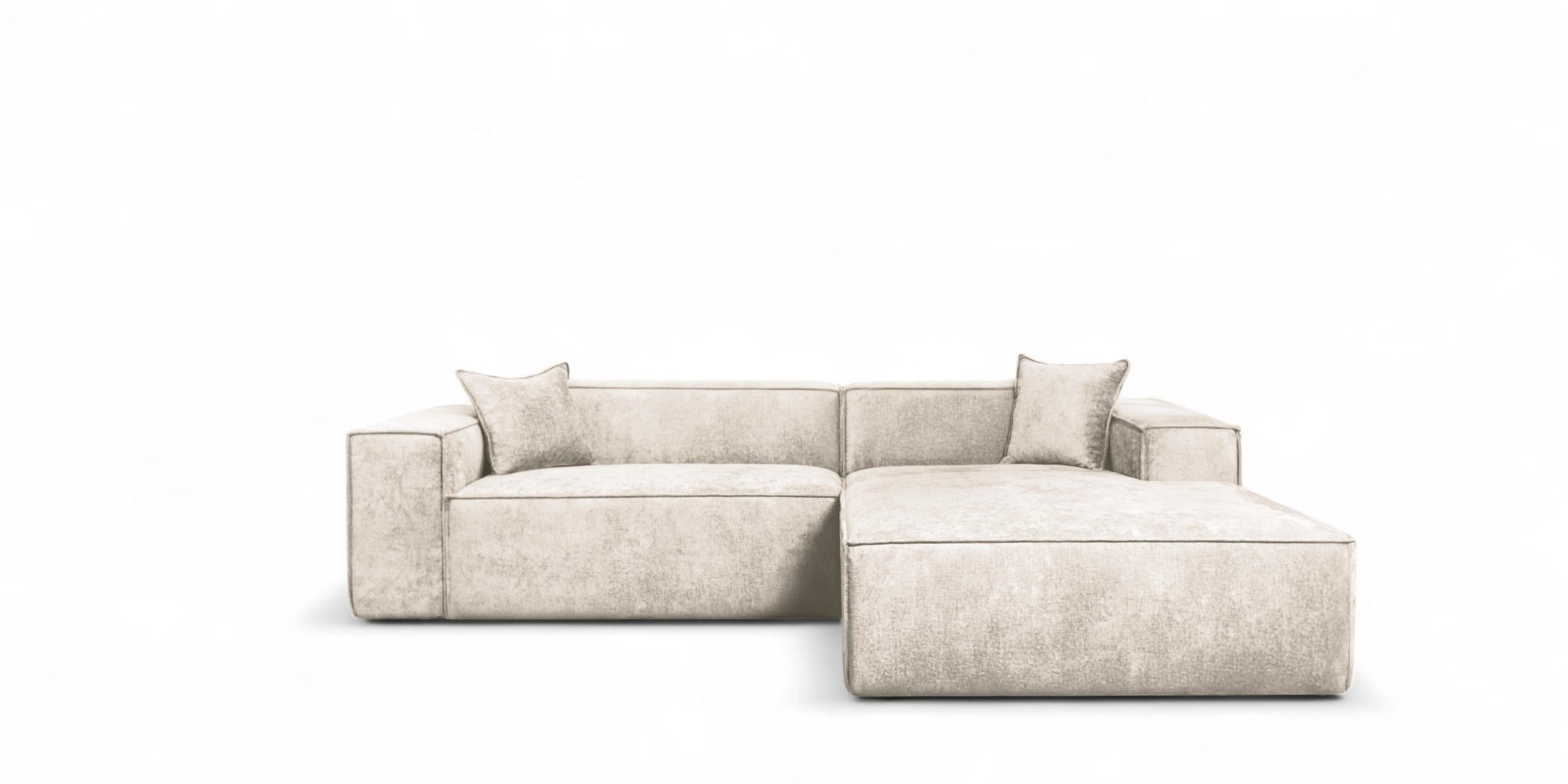 ECKSOFA Carlota - Creme, Holzwerkstoff/Textil (270/192cm) - Fun Möbel