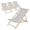 LIEGESTUHL 4er Set Hellgrau - Hellgrau, Holz (57.5/83/100cm) - ECD-Germany