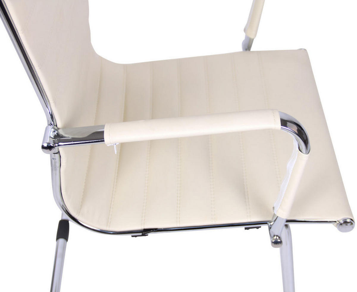 SCHWINGSTUHL Lederlook creme - Chromfarben/Creme, Textil/Metall (57/96/60cm) - CLP