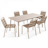 GARTENSET 7-tlg., Taupe - Taupe, Metall - Oviala