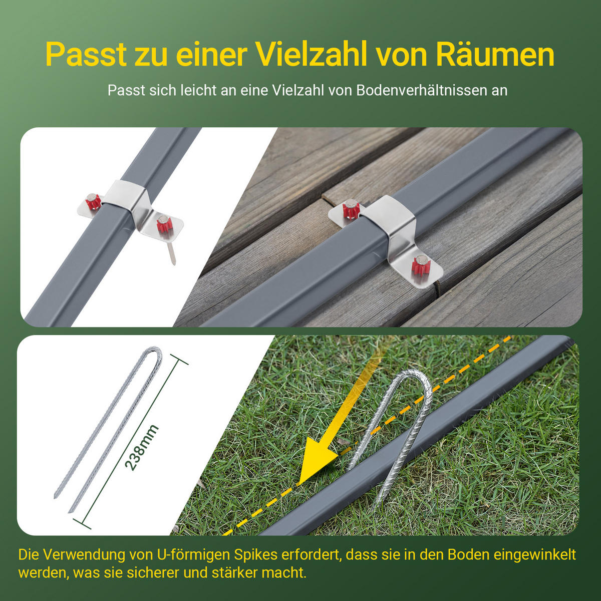 FAHRRADGARAGE für 1-2 Fahrräder, 120x163x176cm, Silber-Eisen - Hellgrau, Metall (120/163/176cm) - SoBuy