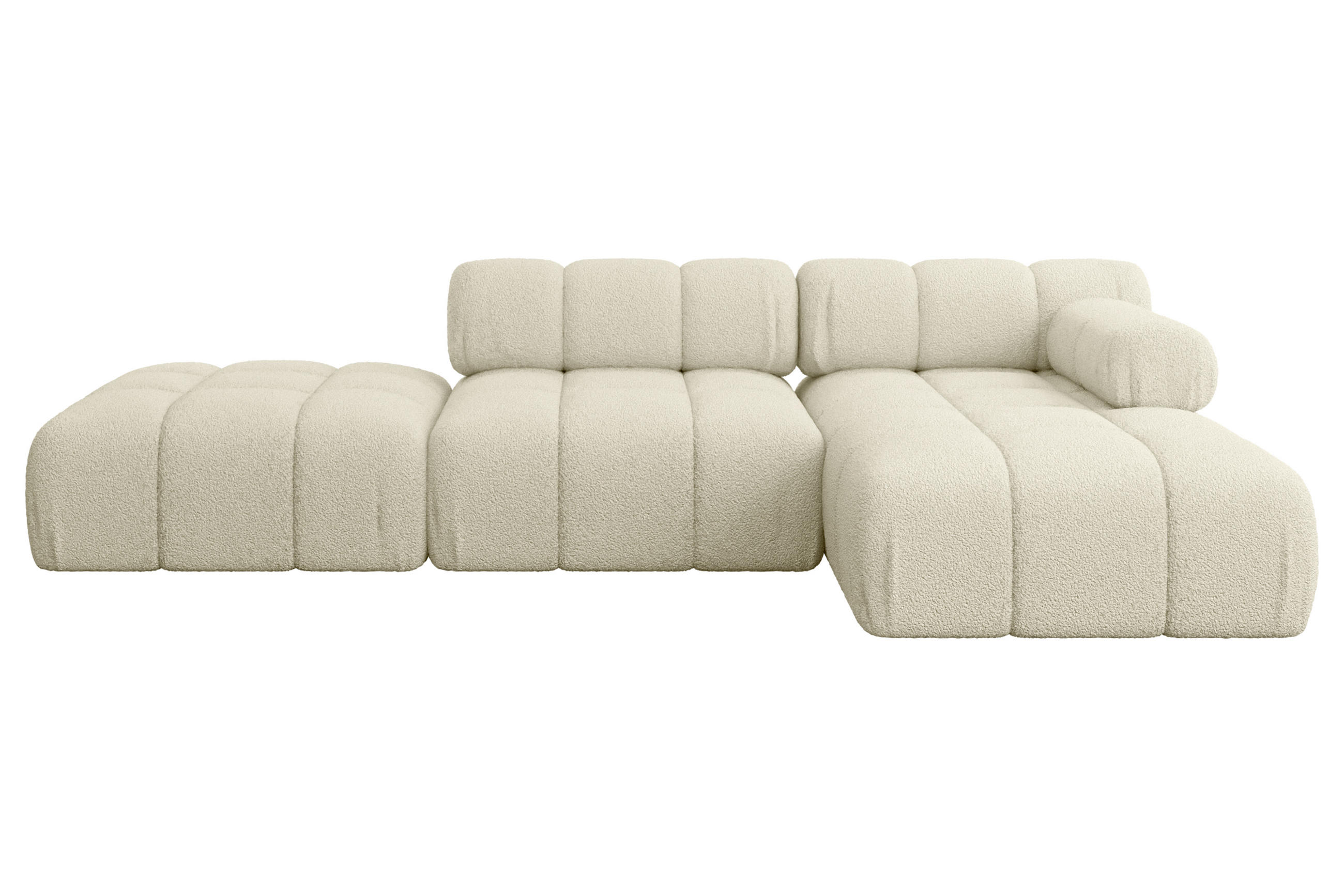 ECKSOFA modulares Sofa Lizur-L1 - 285x160x70 cm Beige Bouclé - Beige, Holzwerkstoff/Textil (285/160cm) - ALTDECOR
