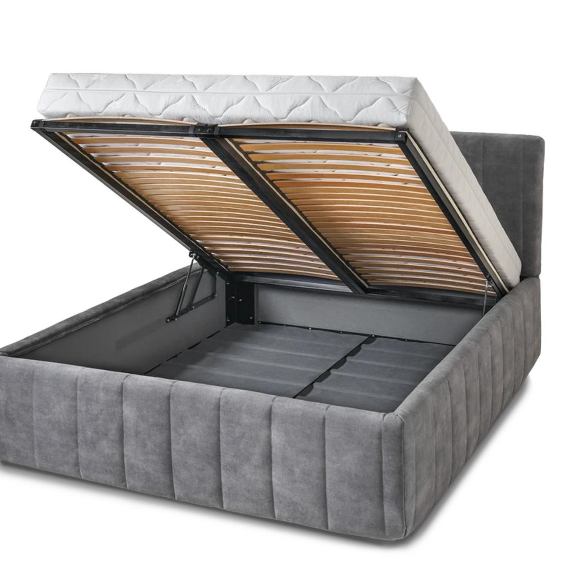 POLSTERBETT Calma 160x200 in Plüsch Sand - Creme, Holz (160/200cm) - Letti Moderni