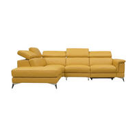 ECKSOFA Planet Echtleder Senfgelb - Gelb, Leder/Metall (232/256cm)