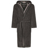 BADEMANTEL HERREN KAPUZE SAUNA TIME 833 BASALT - 77 - Grau, Textil (Mnull) - Cawoe