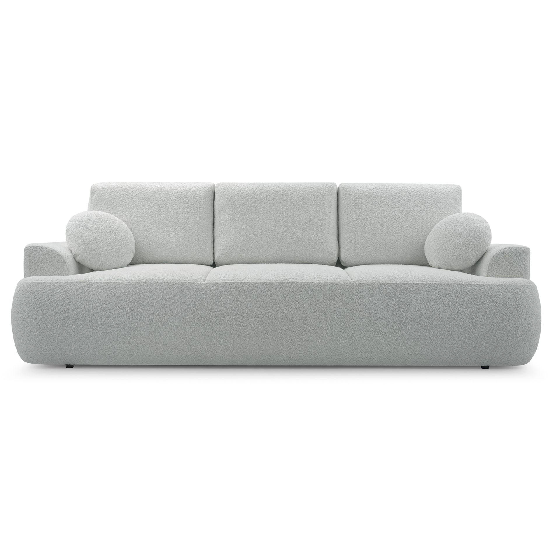 3-SITZER SOFA Barletto Grau-Beige Bouclé - Taupe/Schwarz, Holz/Textil (248/94/110cm) - Selsey