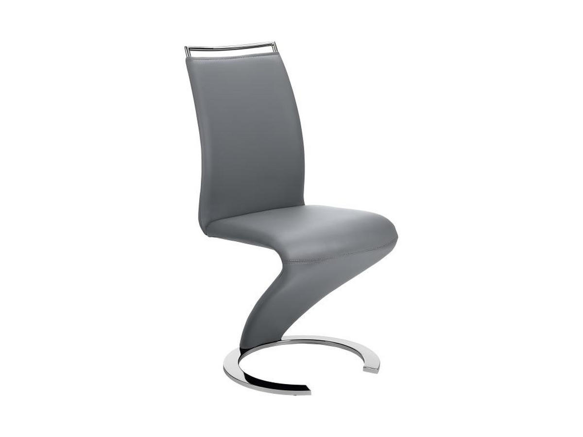 STUHL Freischwinger 2er-Set - Kunstleder - Grau - TWIZY - Grau, Leder (49/100/61cm) - Vente-Unique