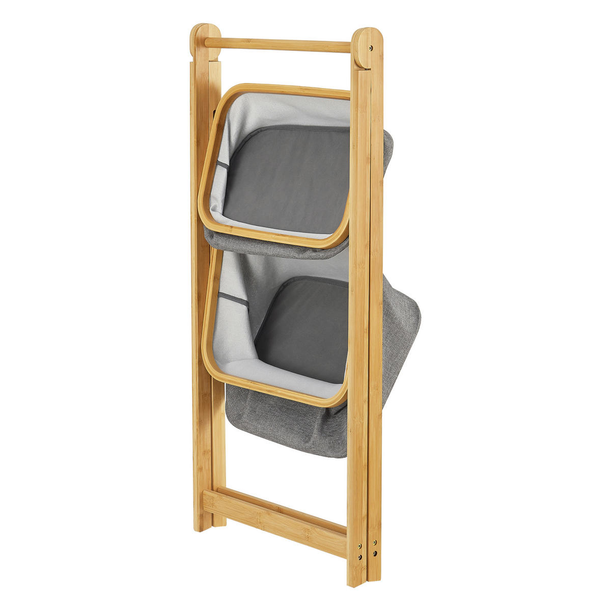 LEITERREGAL Värnamo - Naturfarben/Grau, Holz/Textil (45/97/36cm) - [en.casa]