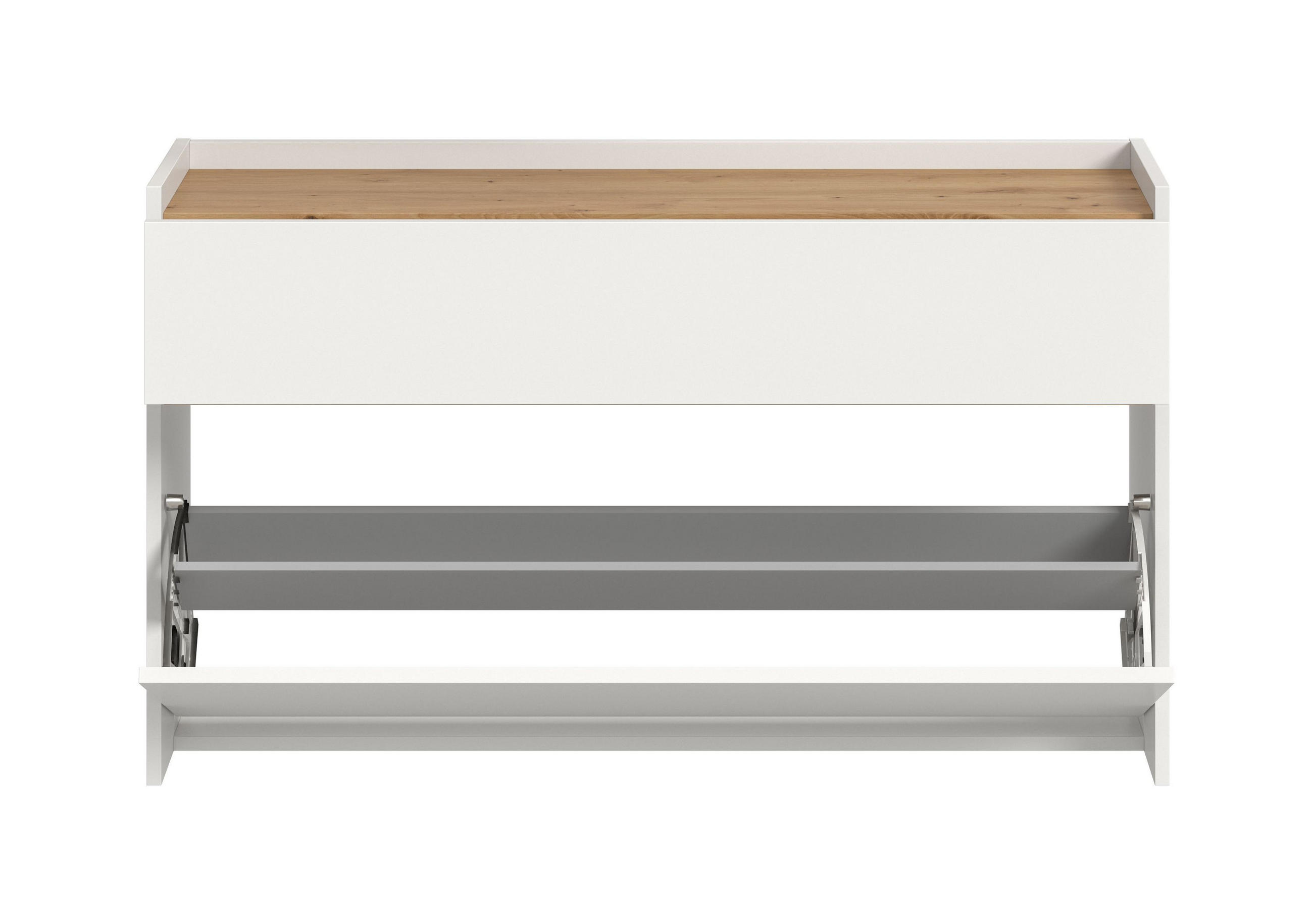 SCHUHKOMMODE Flow (B/H/T: ca. 110/61/32 cm) in Weiß/weiß - Weiß, Holzwerkstoff (110/61/32cm) - Homes & Jones