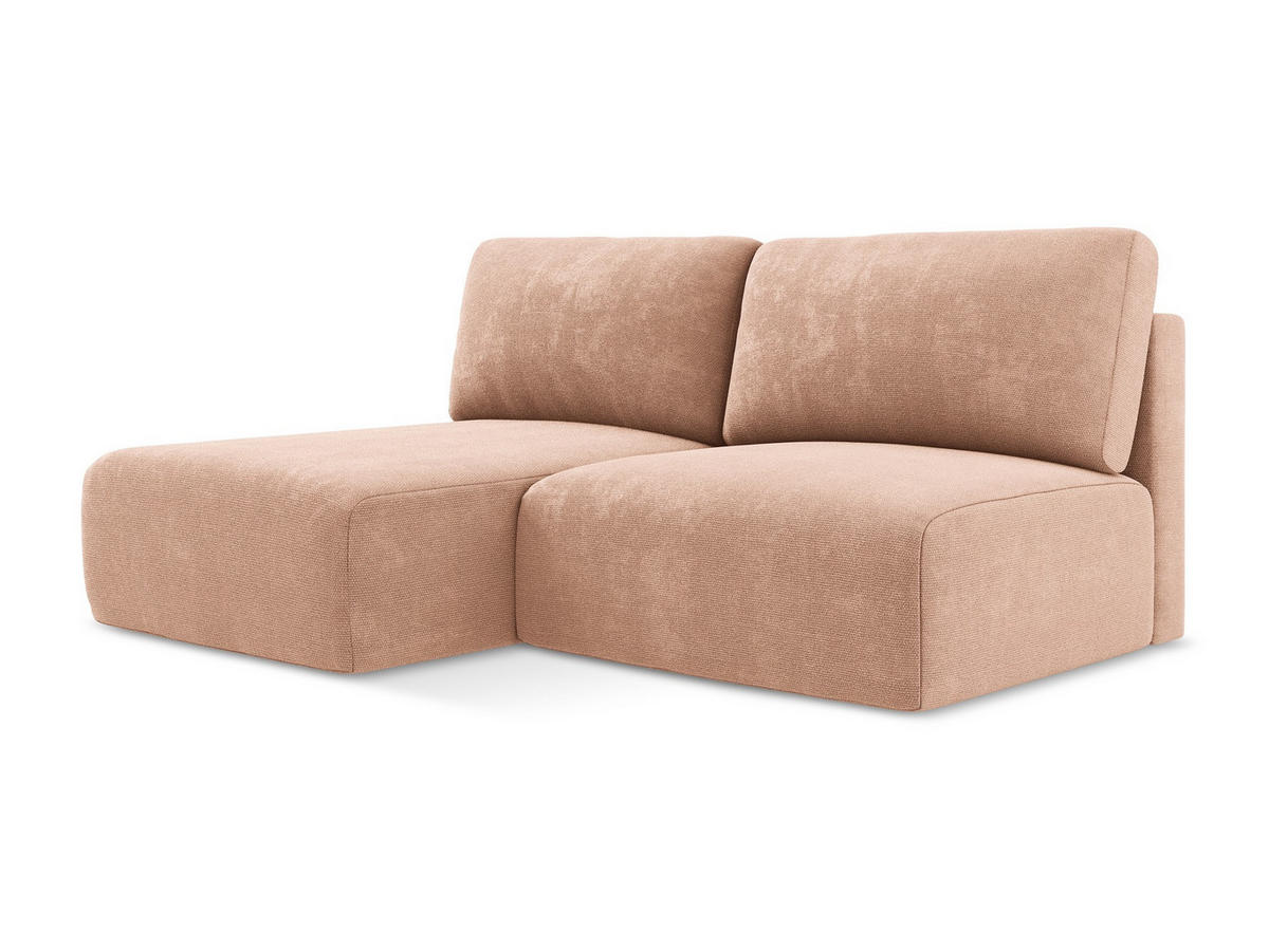 ECKSOFA mit Schlaffunktion links Chenille Stoff Pink - Pink/Koralle, Kunststoff/Textil (149/210cm) - Makamii